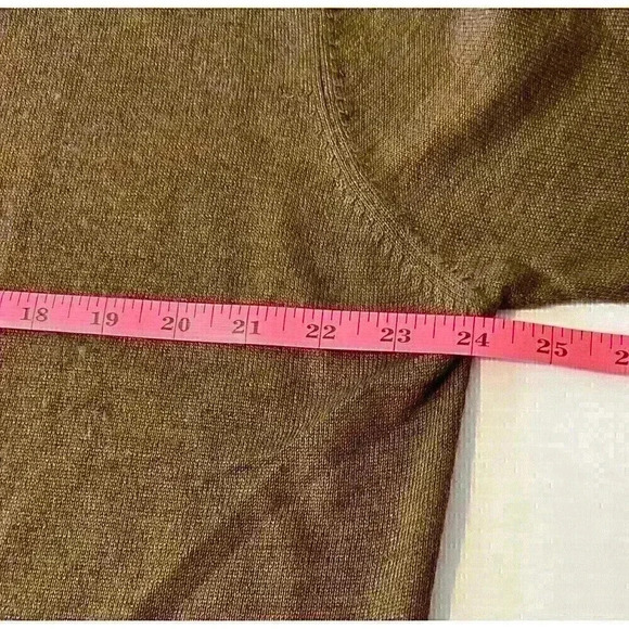 Mazzoni Mens Lg Brown Mock Neck Long Sleeve Acrylic Wool Sweater Lightweight - Picture 4 of 8